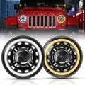 Starlight Flow Series 7 Inch 135W DOT Approved LED Headlights with DRL&Turn Signal High Low Beam for Wrangler JK TJ LJ CJ Land Rover Defender 90 1997