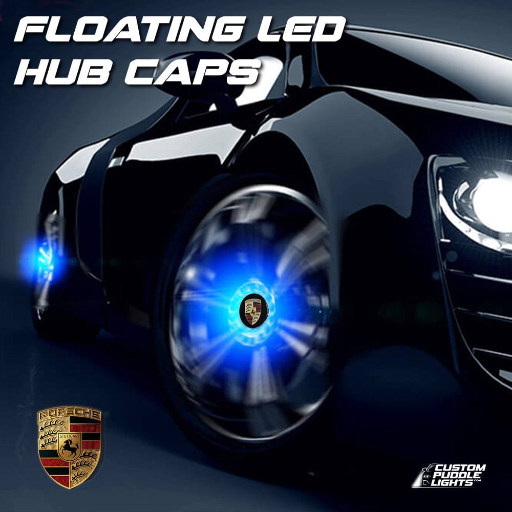 Premium LED Floating Wheel Logo Center Hub Caps Various Designs for Porsche